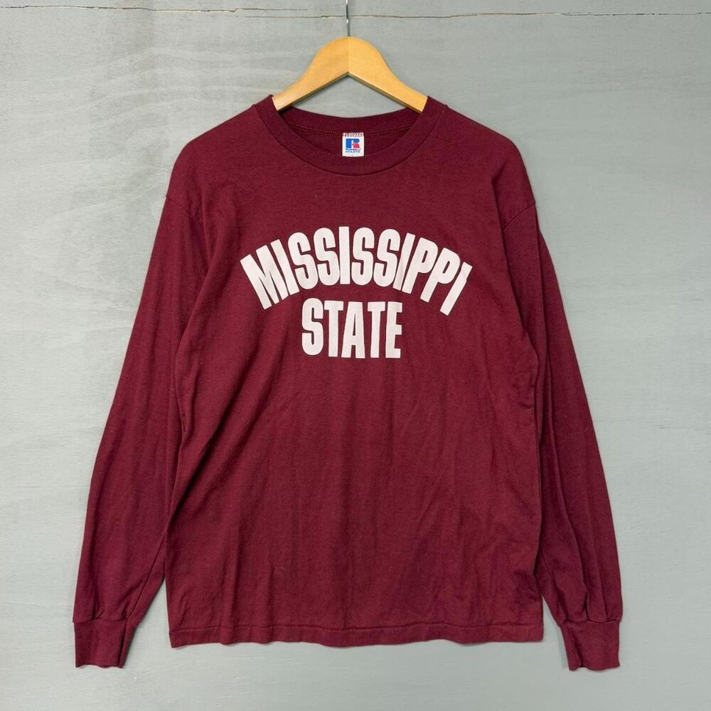 Vintage Russell Mississippi State Bulldogs Long Sleeve Shirt‎ Large